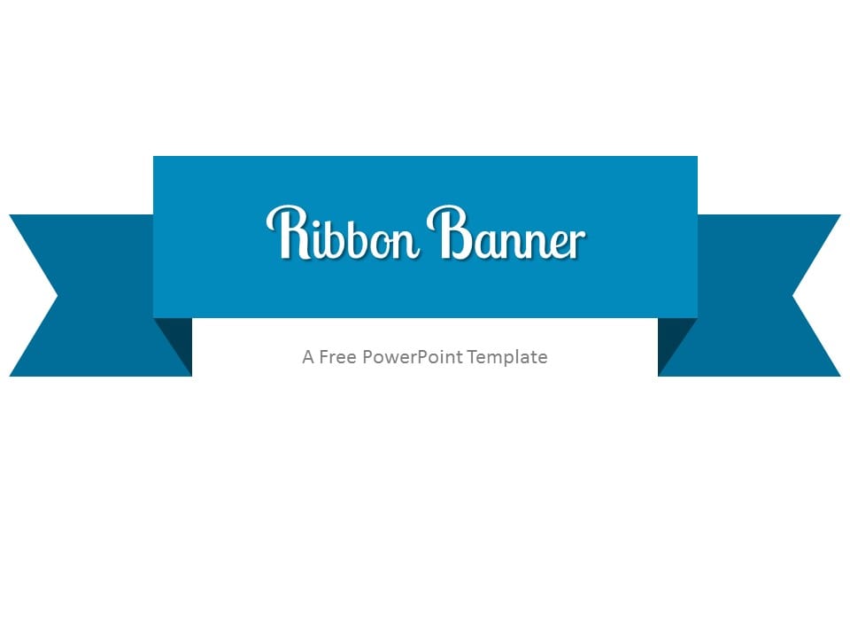 Free Blue Ribbon Banner PowerPoint Template