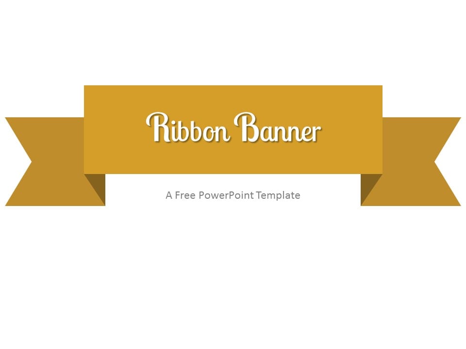 Free Gold Ribbon Banner PowerPoint Template
