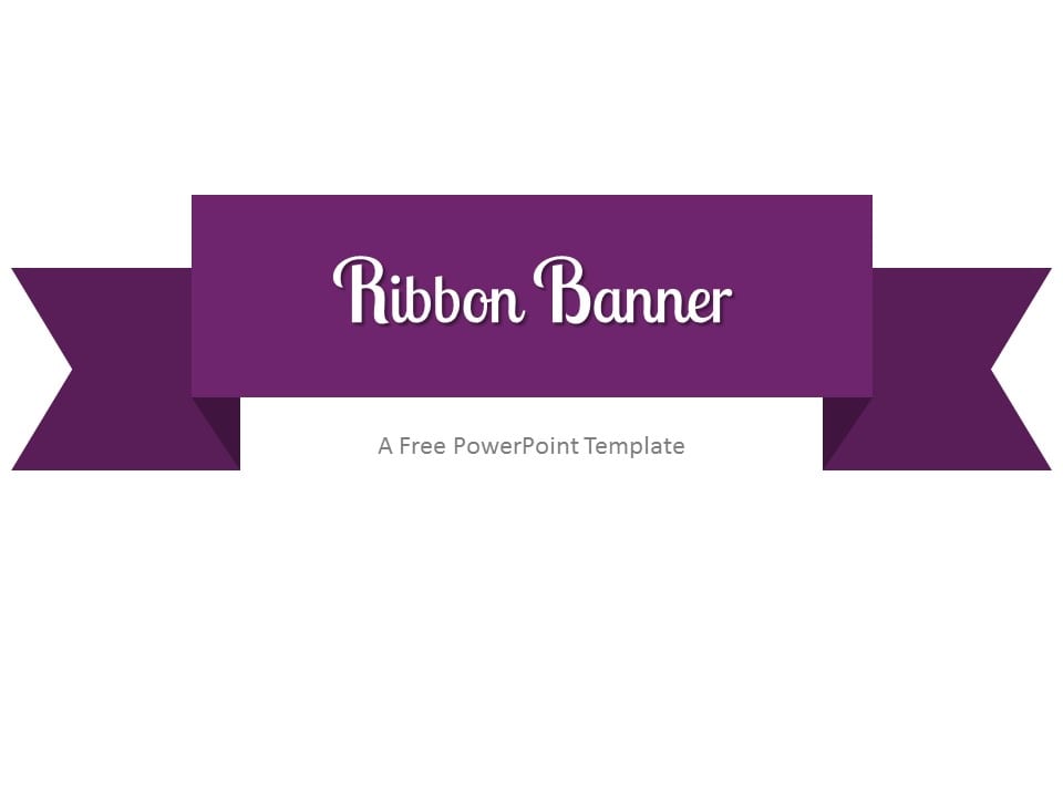 Free Purple Ribbon Banner PowerPoint Template
