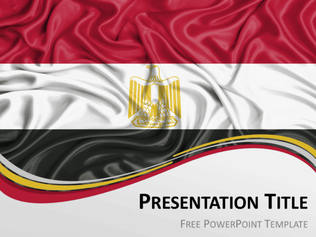Free PowerPoint template with flag of Egypt background