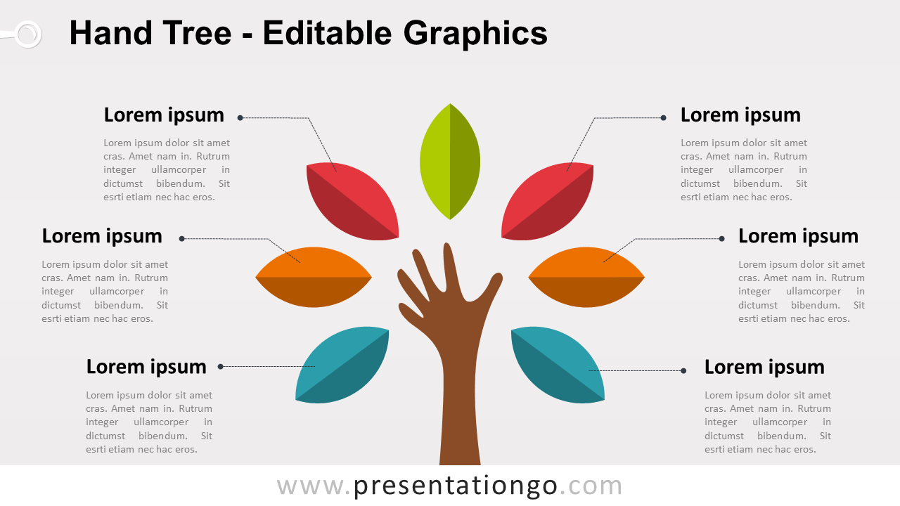 Free Hand Tree PowerPoint Diagram - Widescreen size (16:9)