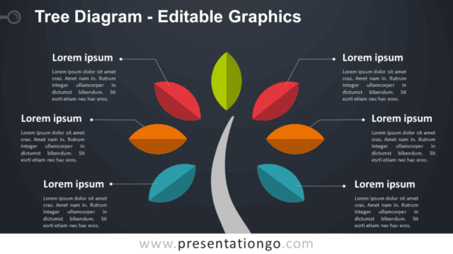 Simple Tree PowerPoint Diagram with Dark Background - Widescreen size (16:9) Free Simple Tree PowerPoint Diagram with Dark Background - Widescreen size (16:9)