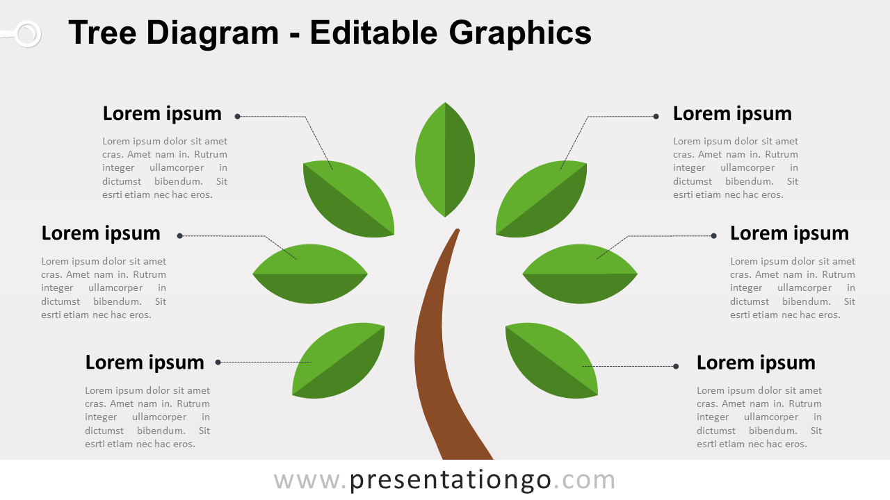Free Simple Tree PowerPoint Diagram - Widescreen size (16:9)