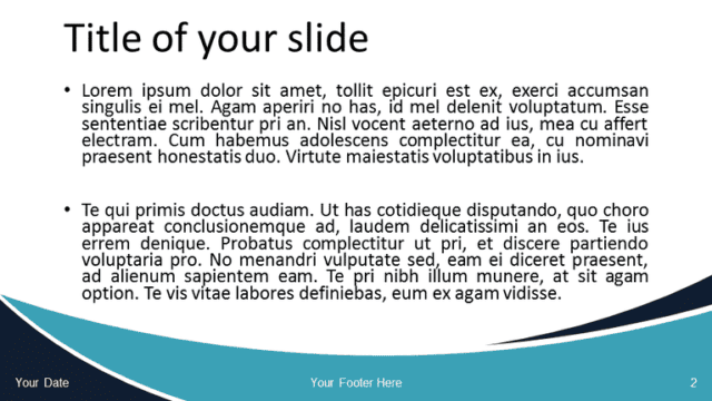 Free Blue Wave PowerPoint Template - Widescreen - Slide 2