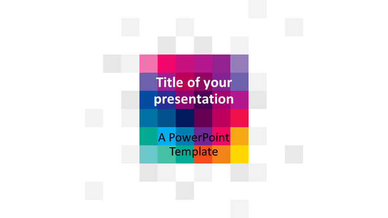Free Modern Colorful Pixels PowerPoint Template - Widescreen