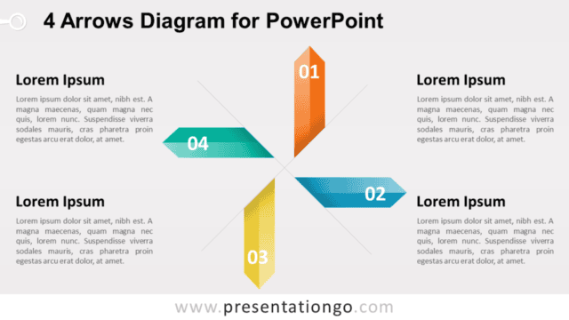 4 Arrows Diagram for PowerPoint Template