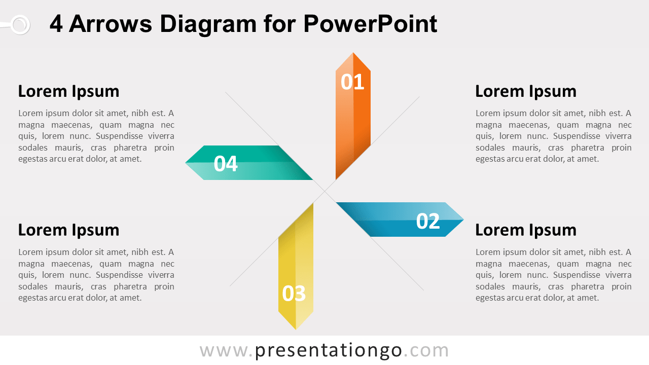 4 Arrows Diagram for PowerPoint Template