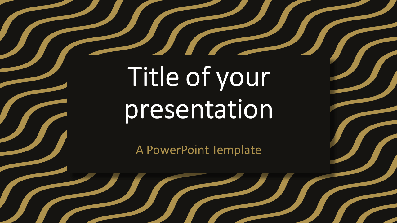 Brown Gold Wavy Pattern Abstract PowerPoint Template