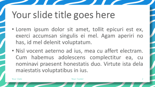 Blue Green Gradient Wavy Pattern Abstract PowerPoint Template - Content Slide Blue Green Gradient Wavy Pattern Abstract PowerPoint Template - Content Slide