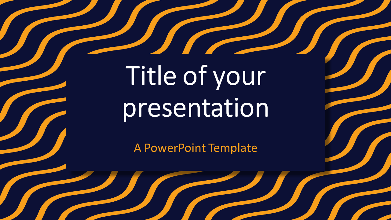 Yellow Blue Wavy Pattern Abstract PowerPoint Template
