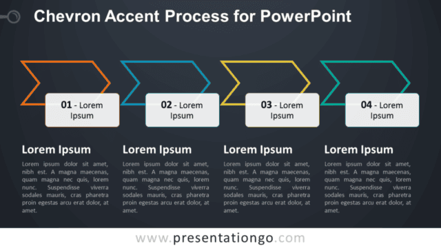 Chevron Process SmartArt PowerPoint Diagram - Dark Background
