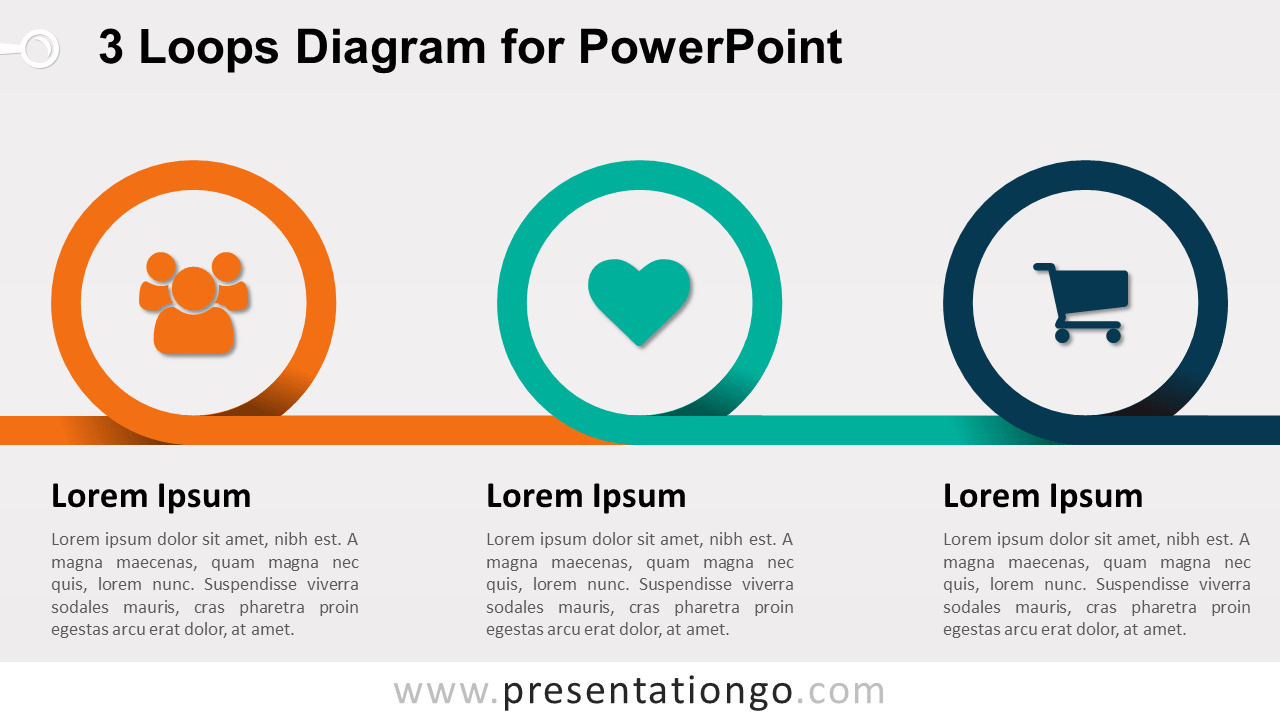 Coil Spring Diagram with 3 Loops for PowerPoint
