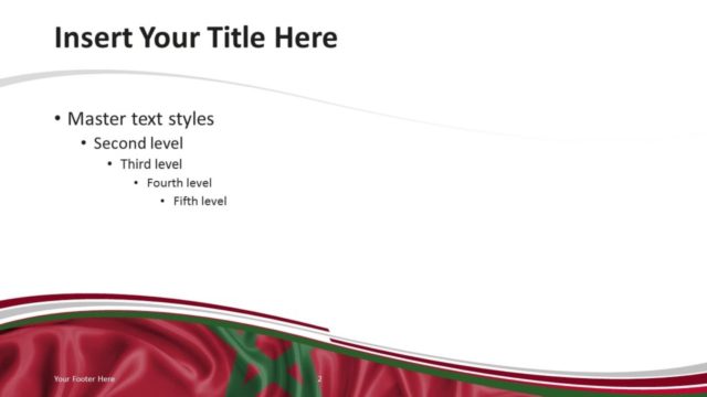 Morocco Flag PowerPoint Template - Title and Content Slide Morocco Flag PowerPoint Template - Title and Content Slide