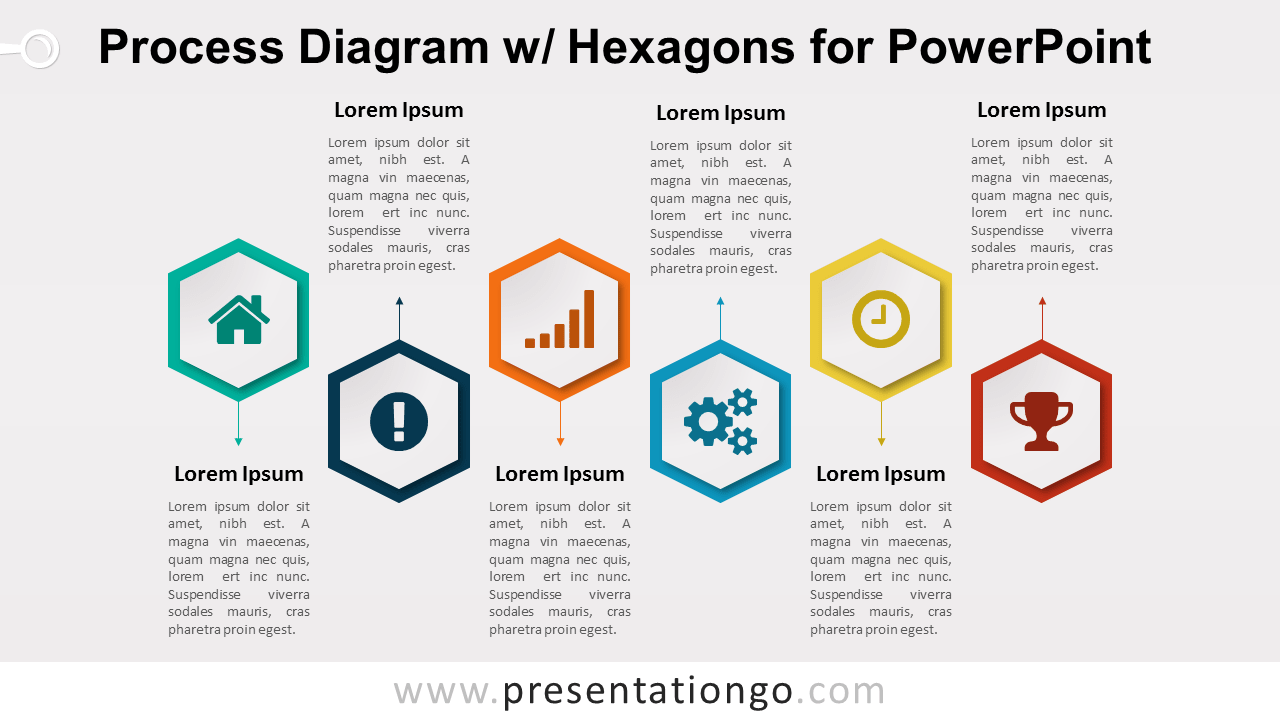 Process with Hexagons for PowerPoint