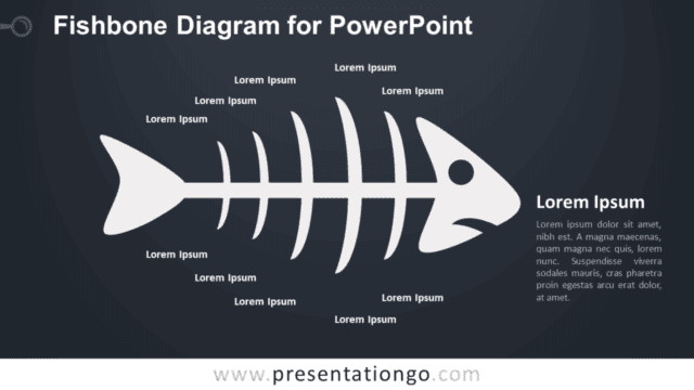 Cause and Effect - Fishbone Diagram for PowerPoint - Dark Background Cause and Effect - Fishbone Diagram for PowerPoint - Dark Background