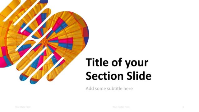 Free PowerPoint Template with 2 Hands - 1 Shape - Section Slide