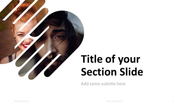 Free PowerPoint Template with 2 Hands - Section Slide
