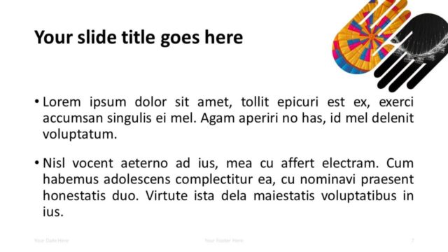 Free PowerPoint Template with 2 Hands - Title and Content Slide
