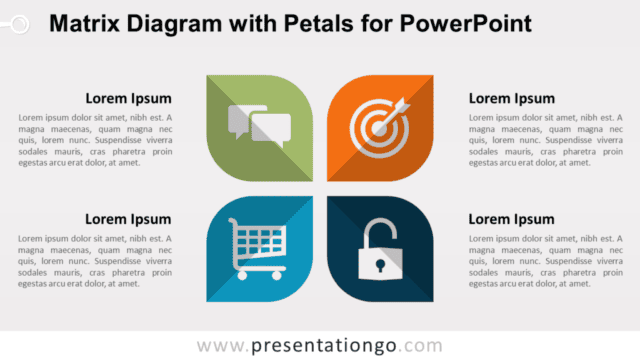 Matrix with Petals PowerPoint Diagram Matrix with Petals PowerPoint Diagram