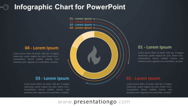 Free Infographic Chart Template for PowerPoint - Dark Background