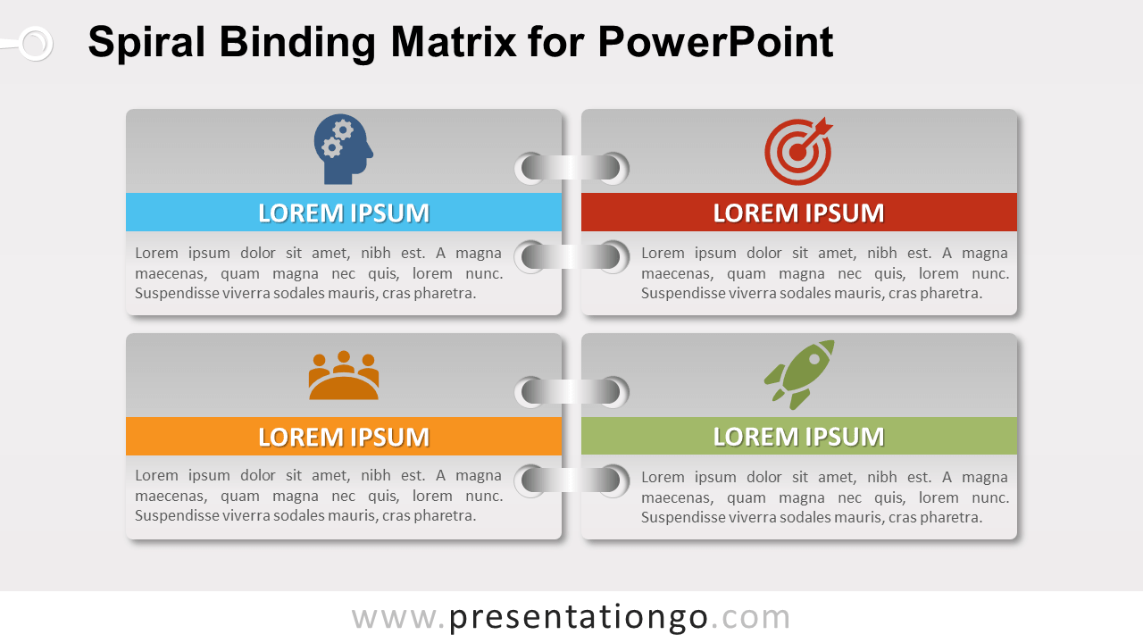 Free Gradient Spiral Binding Matrix Template for PowerPoint