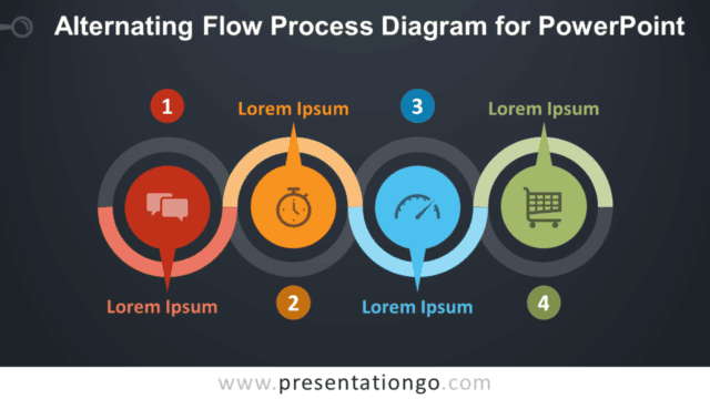 Alternating Flow Process for PowerPoint - Dark Background Free Alternating Flow Process for PowerPoint - Dark Background