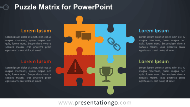 Puzzle Matrix for PowerPoint - Dark Background