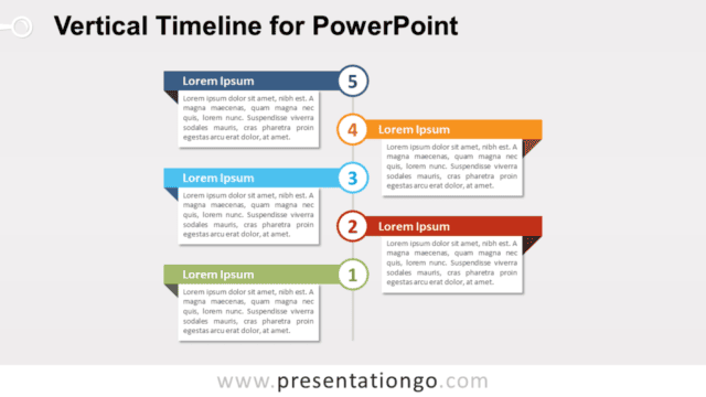Vertical Timeline with Text Boxes for PowerPoint Free Vertical Timeline with Text Boxes for PowerPoint