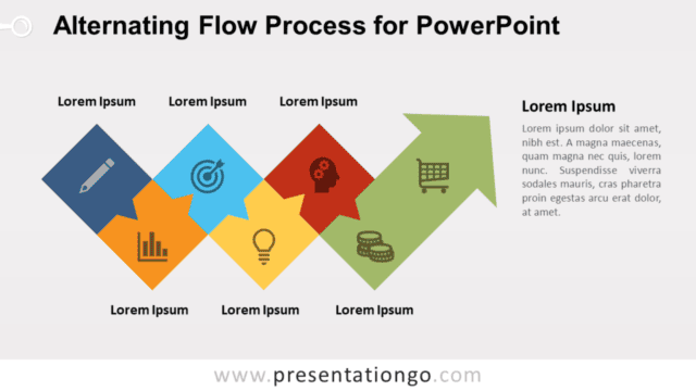 Alternating Flow Process Diagram for PowerPoint Free Alternating Flow Process Diagram for PowerPoint