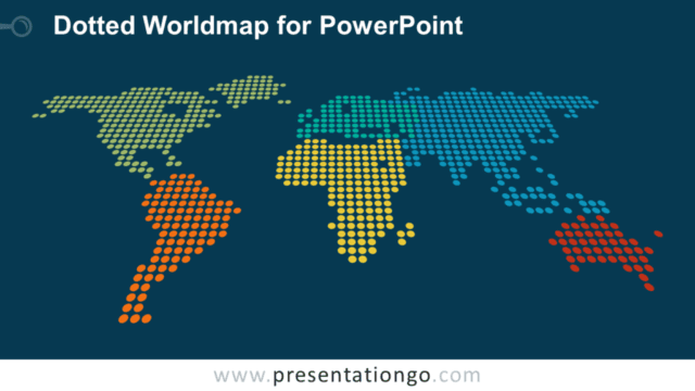 Dotted World Map PowerPoint - Dark Background Free Dotted World Map PowerPoint - Dark Background
