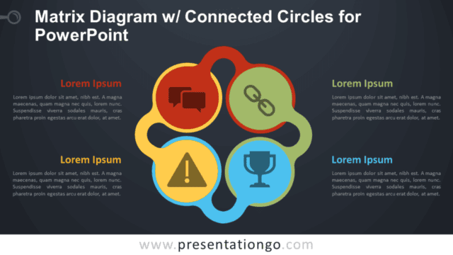 Free Matrix with Connected Circles for PowerPoint - Dark Background