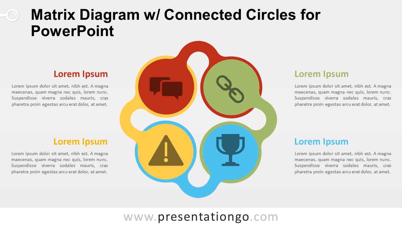 Free Matrix with Connected Circles for PowerPoint