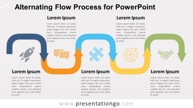 Alternating Flow Process Diagram for PowerPoint Free Alternating Flow Process Diagram for PowerPoint