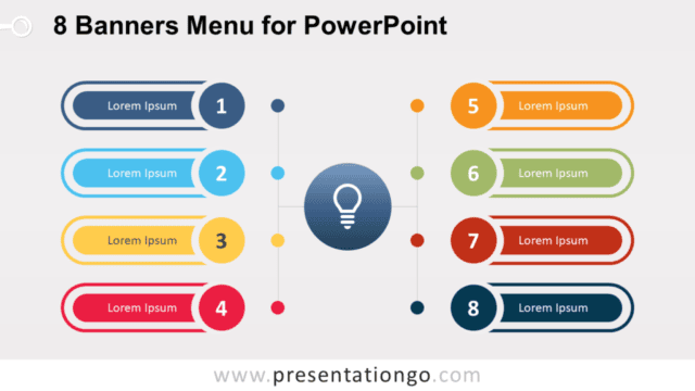 Free 8 Banners Menu for PowerPoint (Widescreen)