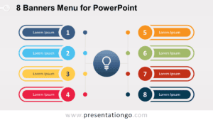 Free 8 Banners Menu for PowerPoint (Widescreen)