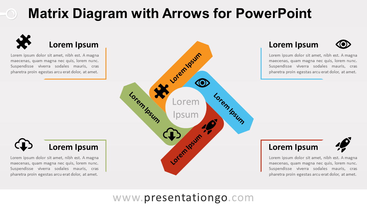 Free Matrix Diagram for PowerPoint with Arrows
