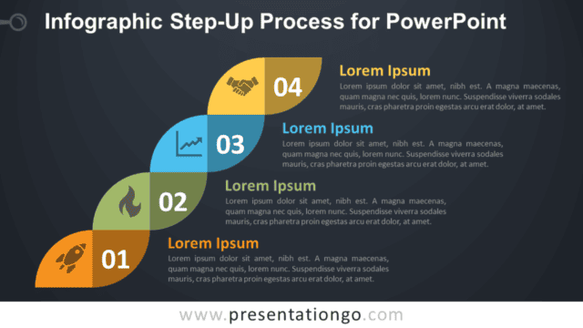 Step-Up PowerPoint Process - Dark Background Free Step-Up PowerPoint Process - Dark Background