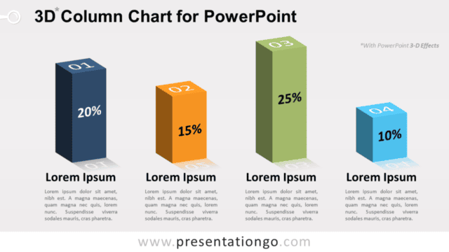 3D Column PowerPoint Chart Free 3D Column PowerPoint Chart