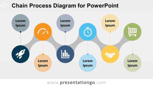 Free Chain Process for PowerPoint with Bubbles
