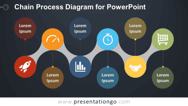 Free Chain Process for PowerPoint - Dark Background