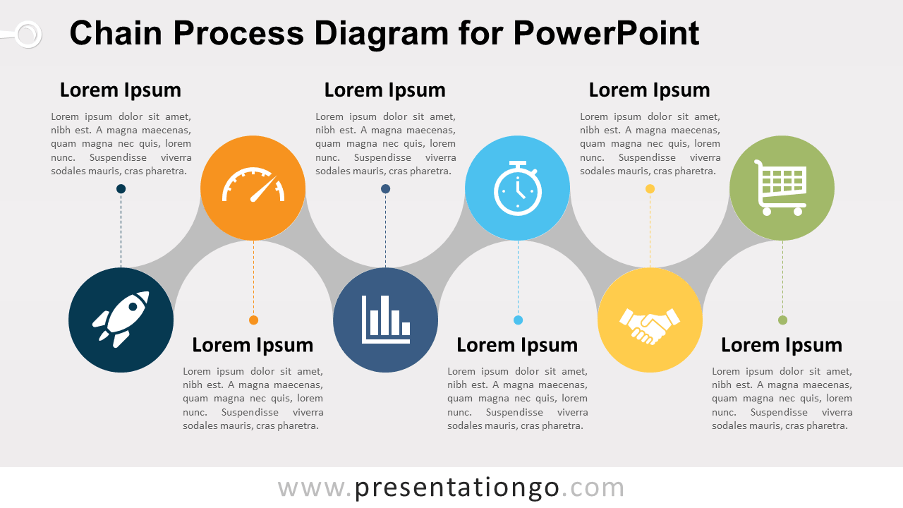 Free Chain Process for PowerPoint with Text