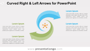 Curved Right and Left Arrows for PowerPoint Diagram