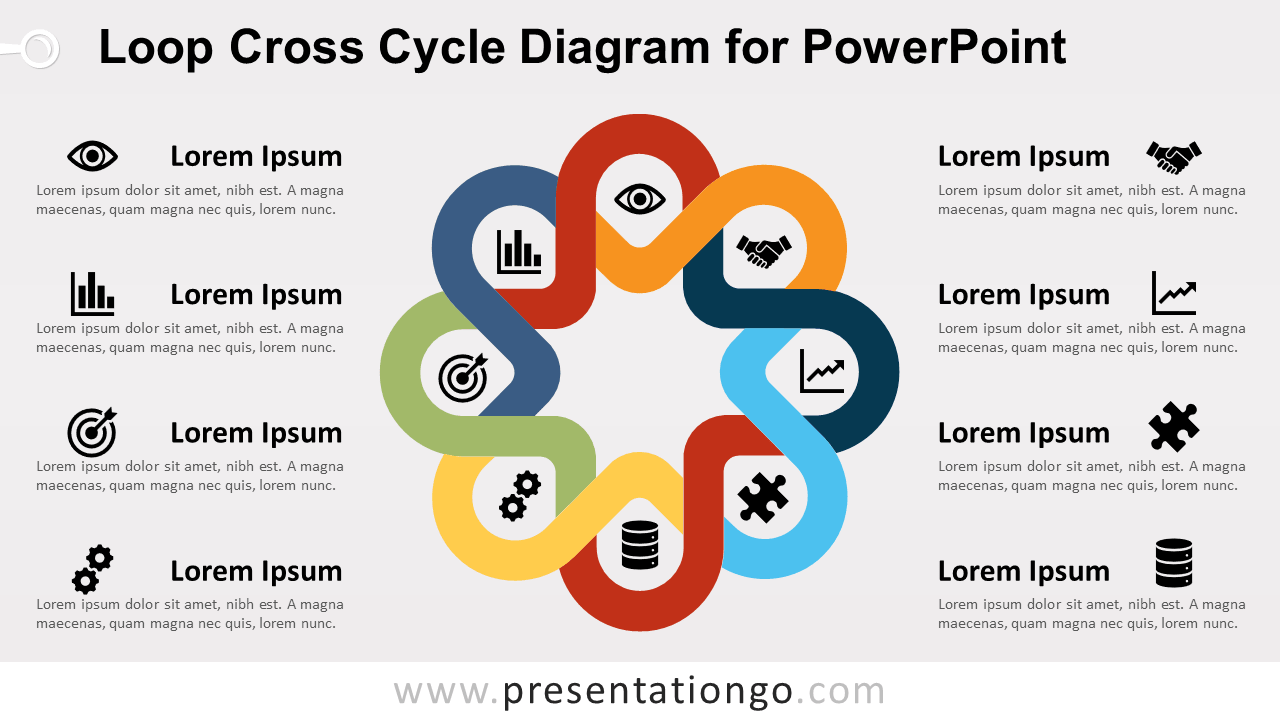 Free Loop Cross Cycle PowerPoint Diagram