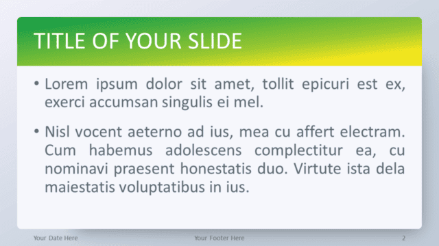 Green Gradient PowerPoint Template - Title and Content Free Green Gradient PowerPoint Template - Title and Content