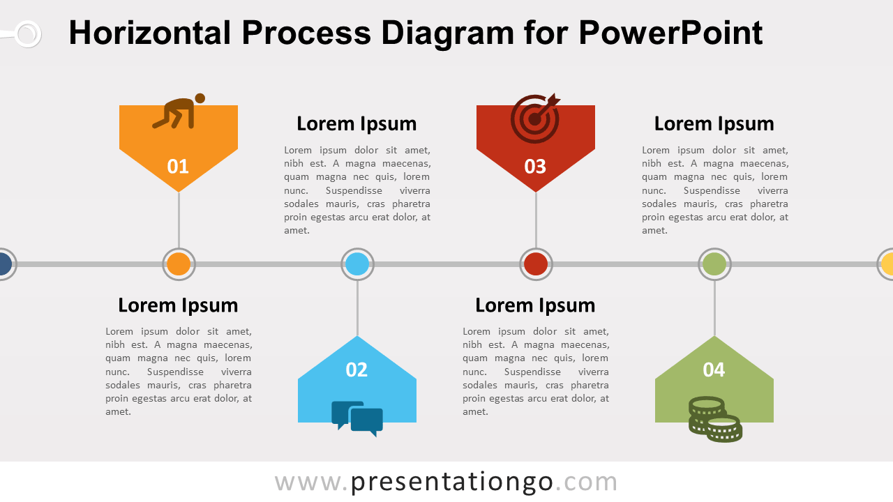 Free Horizontal Process PowerPoint Diagram