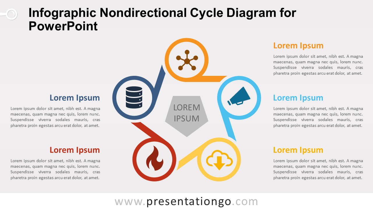 Free Infographic Nondirectional Cycle PowerPoint Diagram
