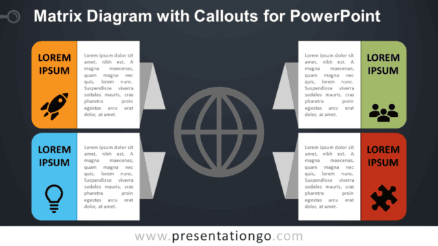 Free Matrix with Callouts - PowerPoint Diagram Template