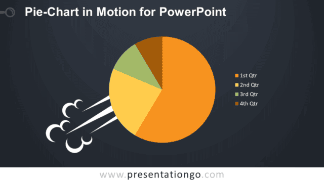 Pie Chart in Motion for PowerPoint - Dark Background
