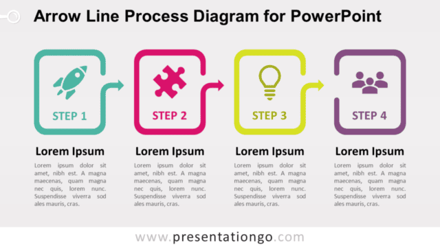 Free Arrow Line Process for PowerPoint