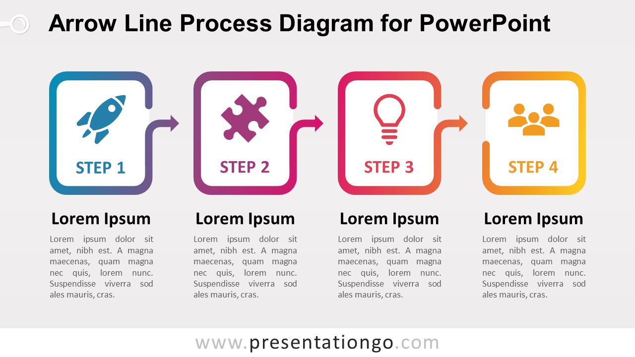Free Arrow Line Process for PowerPoint (Gradient)